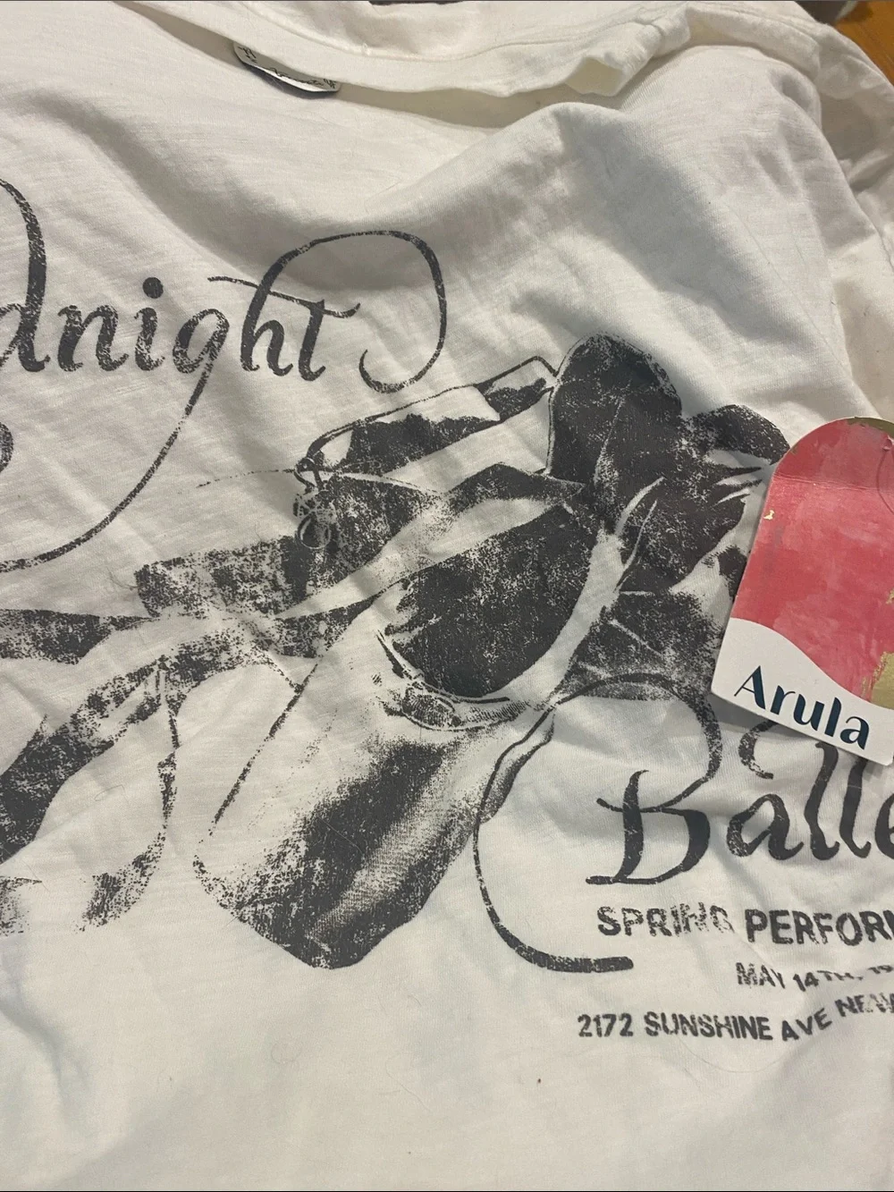 Arula Midnight Ballet Graphic Tee NWT 0X